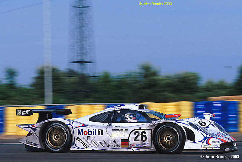 Last one standing..............like the winner of bare knuckle prize fight the Porsche 911 GT1 98 of Allan McNish, Stephane Ortelli and Laurent Aiello pounded away till all the rivals fell away