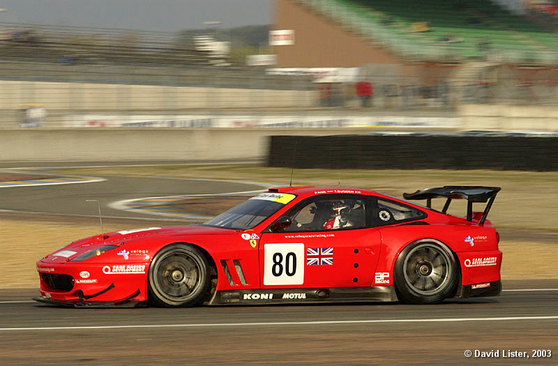 Peter Kox is quickest in GTS in the No80 Prodrive 550 Maranello...