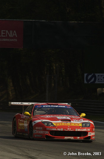 Ferrari 550 Maranello of Lilian Bryner, Enzo Calderari and Stefano Livio enters Ascari on the way to 2nd overall