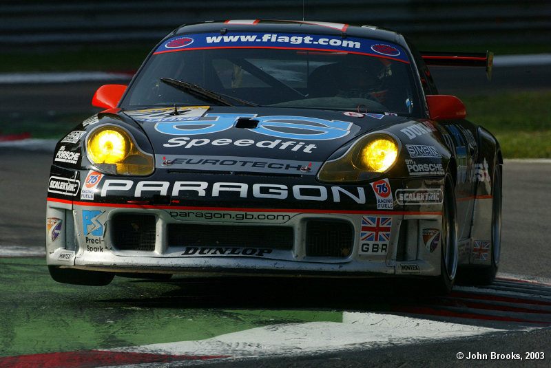 First podium finish in the FIA GT for Mike Jordan and Rob Barff, Team Eurotech Porsche 996 GT3-RS