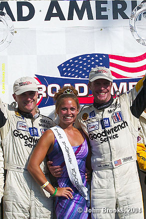 The Midwest farmers' daughters..........KC enjoys the spoils of victory at Road America in 2002