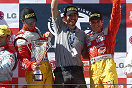 Andrea Bertolini, Fabrizio de Simone and JMB representitive celebrate  N-GT win