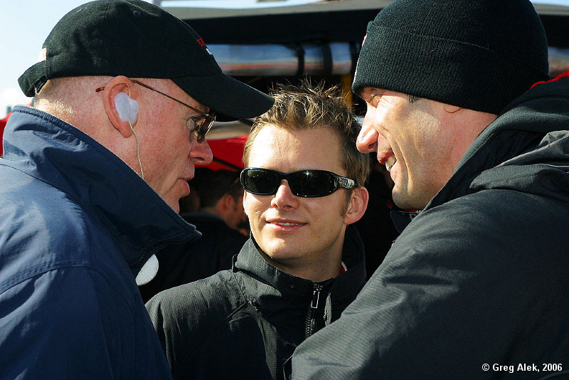 Dan Wheldon(C), MAX PAPIS (R) & ROB DYSON (L)