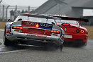 Bouchut (Larbre Viper) chases Kox (Care Racing Ferrari 550) for the  lead of the GTS category in the first hour..